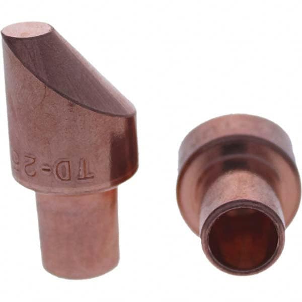 Tuffaloy - Spot Welder Tips For Use With: 5RW Cap Taper Electrode Holder Type: Male Cap D Nose (Offset) - Top Tool & Supply