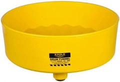 Eagle - 7" High x 18" Diam, Polyethylene, Drum Funnel with Brass Screen - 30 to 55 Gal Drum/Pail Capacity - Top Tool & Supply