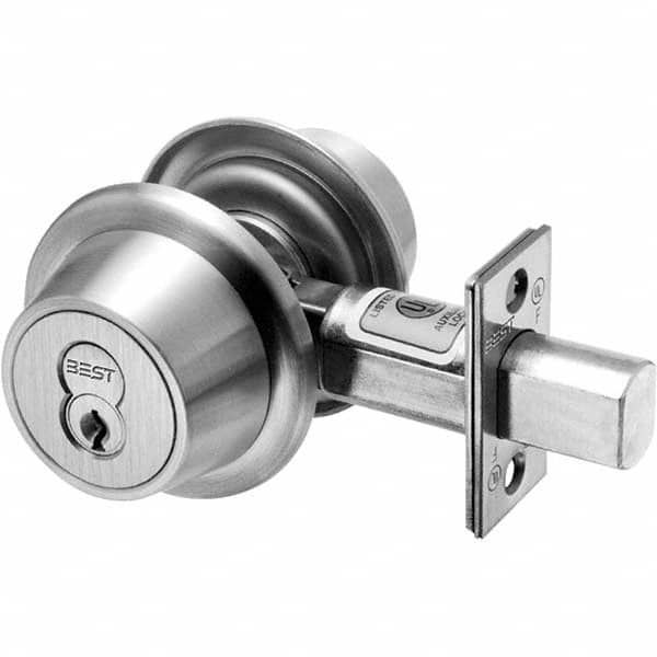 Best - Deadbolts Type: Heavy-Duty Double Cylinder Door Thickness Range: 1-3/4-2 - Top Tool & Supply