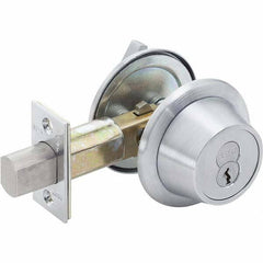 Best - Deadbolts Type: Heavy-Duty Single Cylinder Door Thickness Range: 1-3/4-2 - Top Tool & Supply