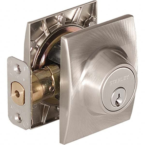 Stanley - Deadbolts Type: Single Cylinder Door Thickness Range: 1-3/8 - 1-3/4 - Top Tool & Supply