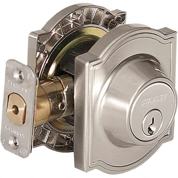 Stanley - Deadbolts Type: Single Cylinder Door Thickness Range: 1-3/8 - 1-3/4 - Top Tool & Supply