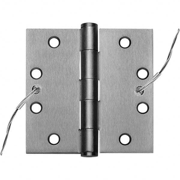 Stanley - 4-1/2" Long x 4-1/2" Wide Grade 1 Steel Full Mortise, Concealed Electric Commercial Hinge - Top Tool & Supply