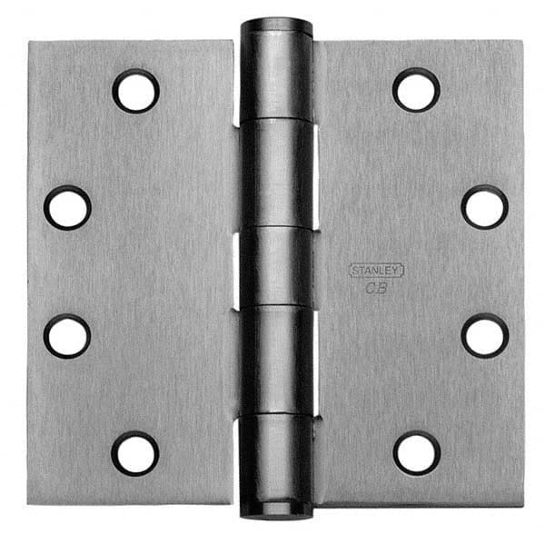 Stanley - 4-1/2" Long x 4-1/2" Wide Grade 1 304 Stainless Steel Full Mortise Ball Bearing Commercial Hinge - Top Tool & Supply