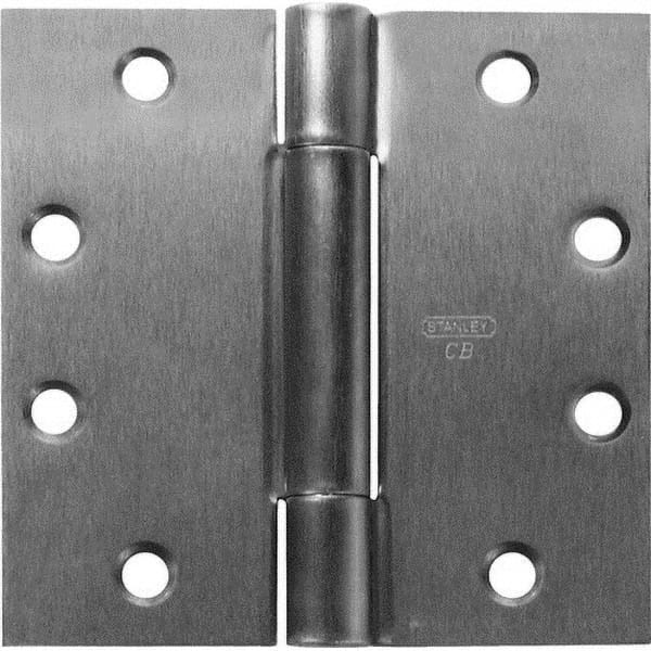 Stanley - 4-1/2" Long x 5" Wide Grade 1 Steel Full Mortise Ball Bearing Commercial Hinge - Top Tool & Supply