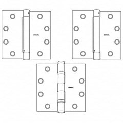 Stanley - 4-1/2" Long x 4-1/2" Wide Grade 1 Steel Full Mortise Spring Commercial Hinge - Top Tool & Supply