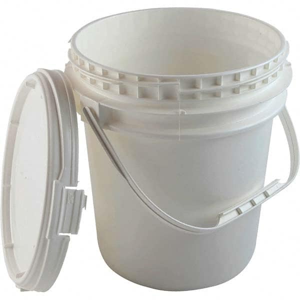 Dynalon Labware - 1 6-Piece 2.5 Gal 9.1" High, High-Density Polyethylene Round White Single Pail - Top Tool & Supply