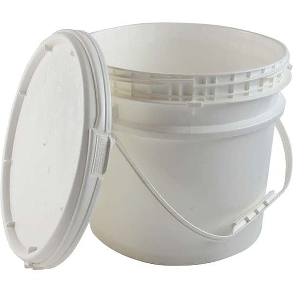 Dynalon Labware - 1 6-Piece 3.5 Gal 10.87" High, High-Density Polyethylene Round White Single Pail - Top Tool & Supply