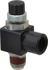 ARO/Ingersoll-Rand - 1/8" Male NPT x 1/8" Female NPT Right Angle Flow Control Valve - 0 to 150 psi & Brass Material - Top Tool & Supply