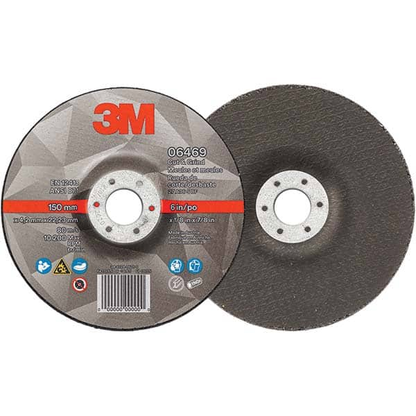 3M - Depressed-Center Wheels Wheel Diameter (Inch): 6 Wheel Thickness (Inch): 1/8 - Top Tool & Supply