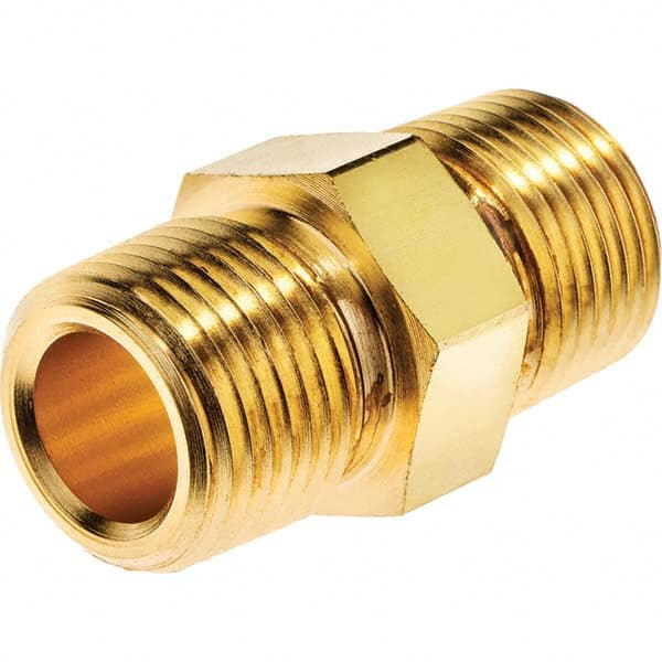 USA Sealing - 1/4" Brass Pipe Hex Nipple - Top Tool & Supply