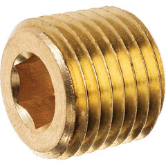 USA Sealing - 1/2" Brass Pipe Hex Socket Plug - Top Tool & Supply