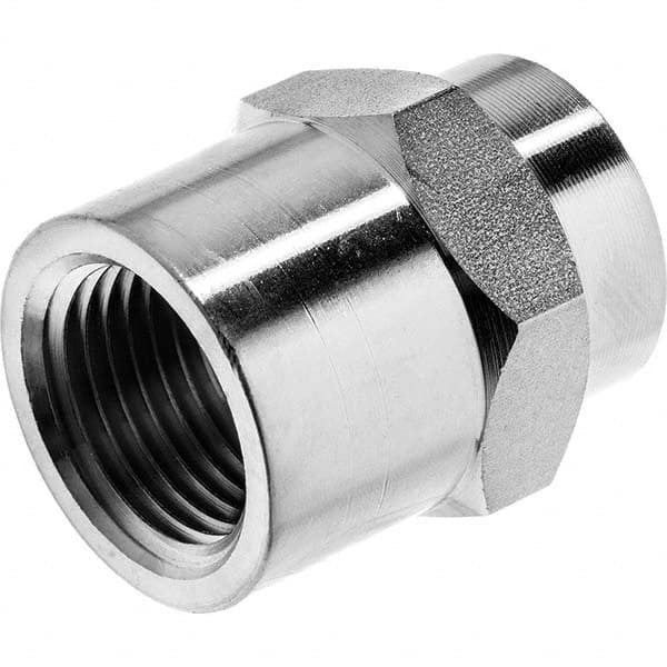 USA Sealing - 3/8 x 1/8" 316 Stainless Steel Pipe Reducing Hex Coupling - Exact Industrial Supply