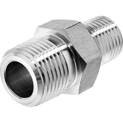 USA Sealing - 1/2 x 3/8" Galvanized Steel Pipe Reducing Hex Nipple - Top Tool & Supply