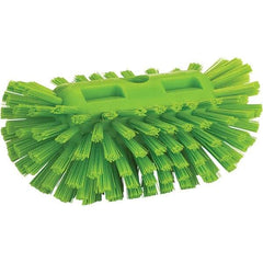 Vikan - 1-1/2" Bristle Length, Polyester Utility Scrub Brush - 8" Long x 5-1/2" Wide Head, 8" OAL, Green, Polypropylene Block - Top Tool & Supply