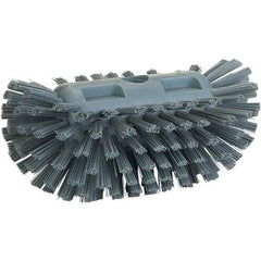 Vikan - 1-1/2" Bristle Length, Polyester Utility Scrub Brush - 8" Long x 5-1/2" Wide Head, 8" OAL, Gray, Polypropylene Block - Top Tool & Supply