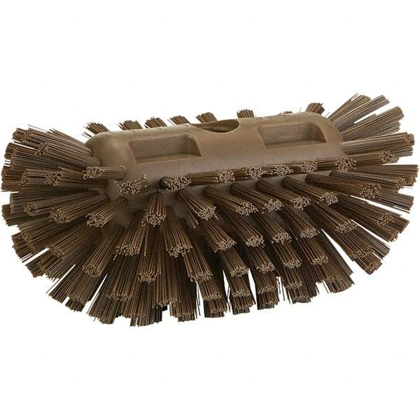 Vikan - 1-1/2" Bristle Length, Polyester Utility Scrub Brush - 8" Long x 5-1/2" Wide Head, 8" OAL, Brown, Polypropylene Block - Top Tool & Supply