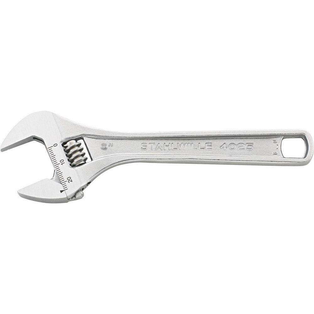 Adjustable Wrenches; Wrench Size (Decimal Inch): 106.0000; Wrench Type: Adjustable; Maximum Jaw Capacity: 44 mm; Finish: Chrome-Plated; Overall Length (Inch): 15; Material: Chrome Vanadium; Jaw Material: Chrome Vanadium Steel; Head Size (Decimal Inch): 4.