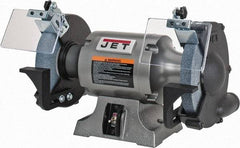 Jet - 8" Wheel Diam x 1" Wheel Width, 1 hp Grinder - 5/8" Arbor Hole Diam, 1 Phase, 3,450 Max RPM, 115 Volts - Top Tool & Supply