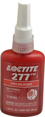 Loctite - 50 mL Bottle, Red, High Strength Liquid Threadlocker - Series 277, 24 hr Full Cure Time, Hand Tool, Heat Removal - Top Tool & Supply