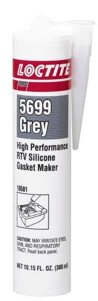 Loctite - 300ml High Performance RTV Silicone Gasket Maker - -75 to 625°F, Grey, Comes in Cartridge - Top Tool & Supply