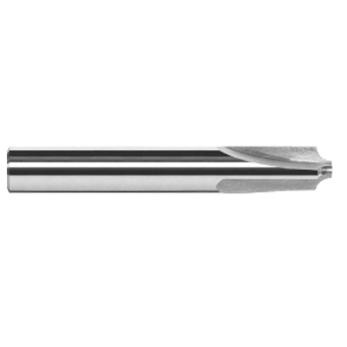 Corner Rounding End Mills - 0.0620″ (1/16″) Radius × 0.1540″ Pilot Diameter Carbide 5° Flare Corner Rounding End Mill, 3 Flutes - Exact Industrial Supply