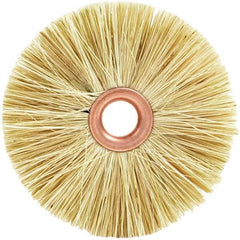 Brush Research Mfg. - 2" OD, 1/2" Arbor Hole, Crimped Tampico Wheel Brush - 3/8" Face Width, 9/16" Trim Length, 20,000 RPM - Top Tool & Supply