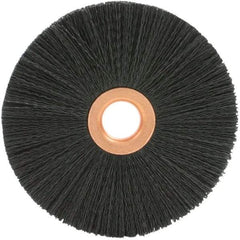 Brush Research Mfg. - 1-3/8" OD, 3/8" Arbor Hole, Crimped 6-12 Nylon Wheel Brush - 1/4" Face Width, 1/4" Trim Length, 20,000 RPM - Top Tool & Supply