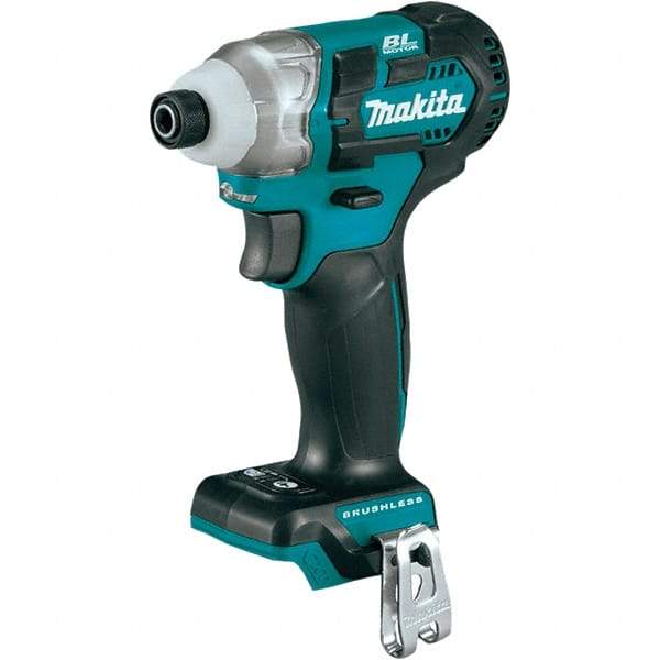 Makita - 12 Volt, 1/4" Drive, 100 Ft/Lb Torque, Cordless Impact Driver - Pistol Grip Handle, 3900 RPM, Lithium-Ion, Bare Tool - Top Tool & Supply