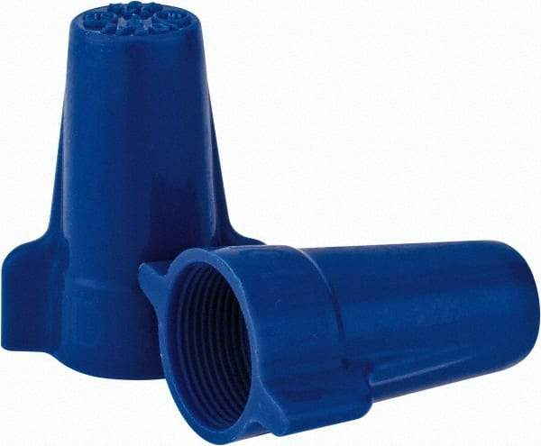 Ideal - 3, 12 to 1, 6 + 2, 8 AWG, 600 Volt, Flame Retardant, Wing Twist on Wire Connector - Blue, 221°F - Top Tool & Supply