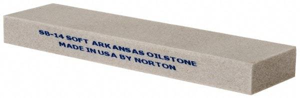 Norton - 4" Long x 1" Wide x 3/8" Thick, Novaculite Sharpening Stone - Rectangle, Extra Fine Grade - Top Tool & Supply