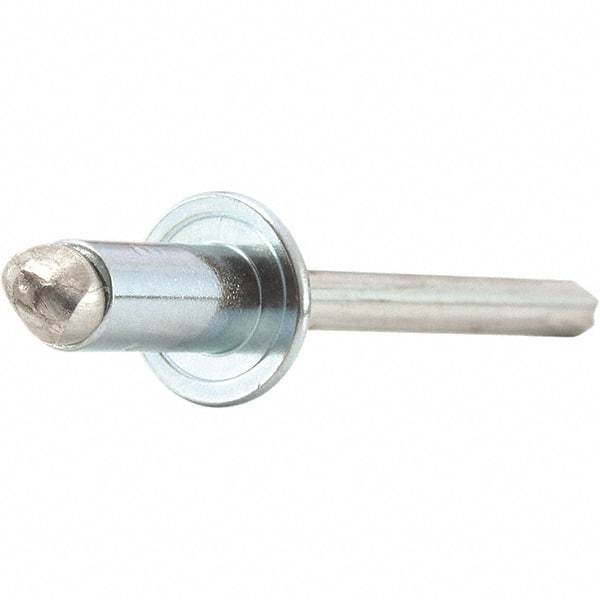 STANLEY Engineered Fastening - Size 4 Dome Head Stainless Steel Open End Blind Rivet - Stainless Steel Mandrel, 0.063" to 1/8" Grip, 1/8" Head Diam, 0.129" to 0.133" Hole Diam, 0.077" Body Diam - Top Tool & Supply