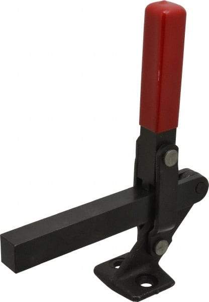 De-Sta-Co - 1,000 Lb Holding Capacity, Vertical Handle, Manual Hold Down Toggle Clamp - 177° Handle Movement, 180° Bar Opening, Solid Bar, Flanged Base, Electro-Plated Zinc, Carbon Steel - Top Tool & Supply