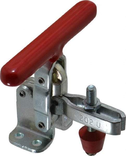 De-Sta-Co - 200 Lb Holding Capacity, Vertical Handle, Manual Hold Down Toggle Clamp - 65° Handle Movement, 105° Bar Opening, U-Bar, Flanged Base, Electro-Plated Zinc, Carbon Steel - Top Tool & Supply