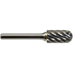 Burrs; Head Material: Solid Carbide; Head Shape: Cylinder with Radius; Tooth Style: Steel Cut; Shank Diameter (mm): 6.0000; Length of Cut (mm): 25.0000; Overall Length (mm): 70.0000; Head Length (Decimal Inch): 0.9843; Head Coating: None; Head Length (mm)