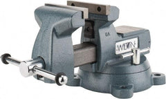 Wilton - 6" Jaw Width x 5-3/4" Jaw Opening Capacity, 4-1/8" Throat Depth, Bench & Pipe Combination Vise - 1/4 to 3-1/2" Pipe Capacity, Swivel Base, Bolt Down Attachment, Ductile Iron - Top Tool & Supply