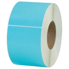 Value Collection - Pack of 4 Rolls, 1,000 Labels per Roll, 4" x 6" Light Blue Topcoated Facestock Thermal Labels - Top Tool & Supply