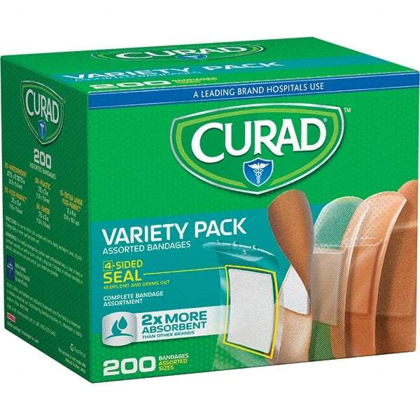 Curad - 5-1/4" Long x 4-1/4" Wide, General Purpose Self-Adhesive Bandage - Woven Fabric Bandage, 4-Sided Seal Technology - Top Tool & Supply