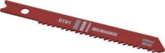 Milwaukee Tool - 2-3/4" Long, 14 Teeth per Inch, High Speed Steel Jig Saw Blade - Toothed Edge, 0.2813" Wide x 0.059" Thick, U-Shank - Top Tool & Supply