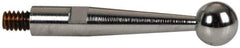 TESA Brown & Sharpe - 3mm Ball Diam, Steel, Ball Test Indicator Contact Point - 1/2" Contact Point Length, Use with Brown & Sharpe BesTest 599 Series - Top Tool & Supply