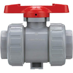 Asahi/America - 4" Pipe, Standard Port, CPVC True Union Design Ball Valve - Inline - Two Way Flow, Threaded Ends, Tee Handle, 150 WOG - Top Tool & Supply