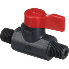 Asahi/America - 1/4" Pipe, Full Port, PVC Ball Valve - 1 Piece, MNPT x MNPT Ends, Tee Handle, 150 WOG - Top Tool & Supply