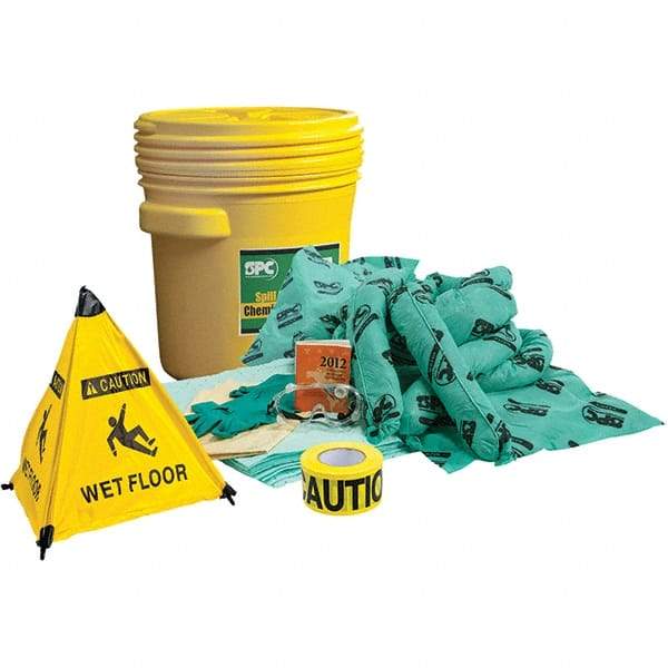 Brady SPC Sorbents - 17 Gal Capacity Chemical Spill Kit - 20 Gal Polyethylene Drum - Top Tool & Supply