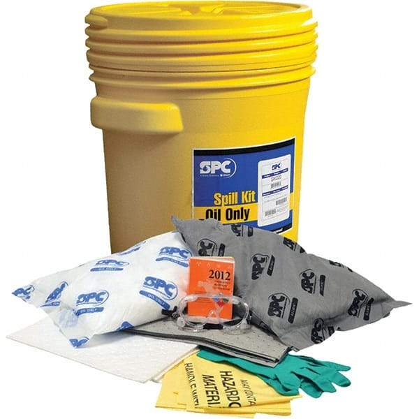 Brady SPC Sorbents - 17 Gal Capacity Oil Only & Universal Spill Kit - 20 Gal Polyethylene Drum - Top Tool & Supply