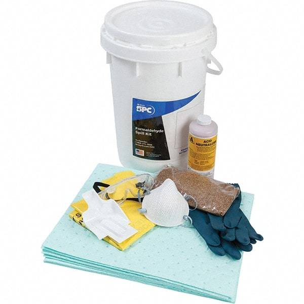 Brady SPC Sorbents - 9 Gal Capacity Hazardous Materials Spill Kit - 6.5 Gal Polyethylene Bucket - Top Tool & Supply