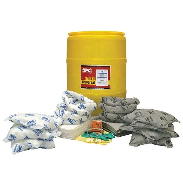 Brady SPC Sorbents - 38 Gal Capacity Oil Only & Universal Spill Kit - 55 Gal Polyethylene Drum - Top Tool & Supply