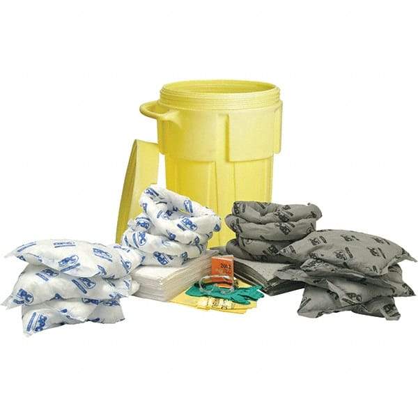 Brady SPC Sorbents - 38 Gal Capacity Oil Only & Universal Spill Kit - 55 Gal Polyethylene Drum - Top Tool & Supply