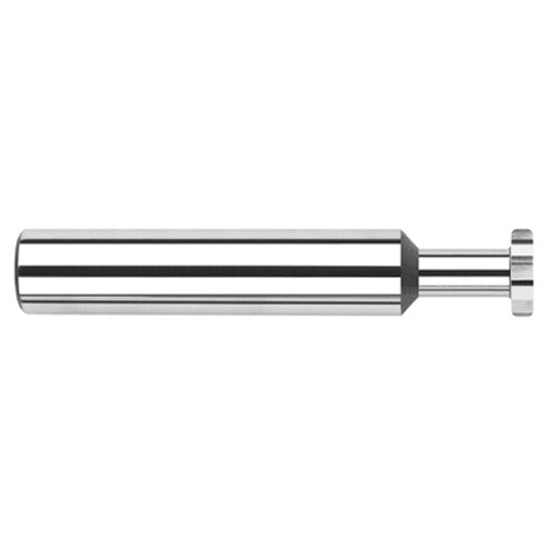 0.5000″ (1/2″) Cutter Diameter × 0.0150″ (1/64″) Radius × 0.1250″ (1/8″) Width × 0.2500″ (1/4″) Neck Length Carbide Corner Radius Deep Keyseat Cutter, 8 Flutes - Exact Industrial Supply