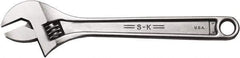 SK - 1-5/16" Jaw Capacity, 12" Standard Adjustable Wrench - Stainless Steel, Chrome Finish, 12-1/4" OAL - Top Tool & Supply