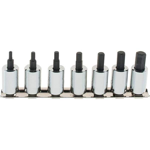 SK - 7 Piece 3/8" Drive Inch Hex Bit Socket Set - 1/8 to 3/8" Hex - Top Tool & Supply